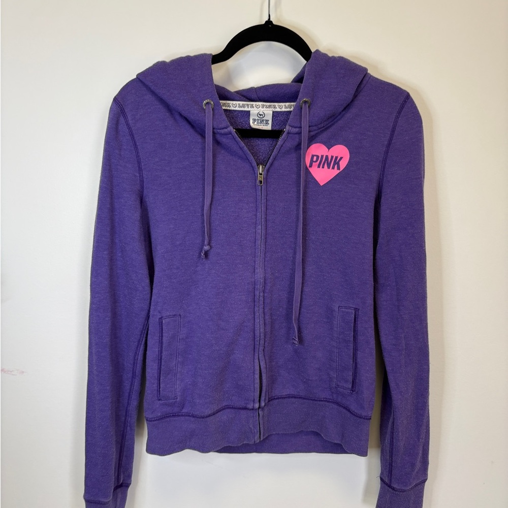 Purple Hoodie with Pink Heart Logo
